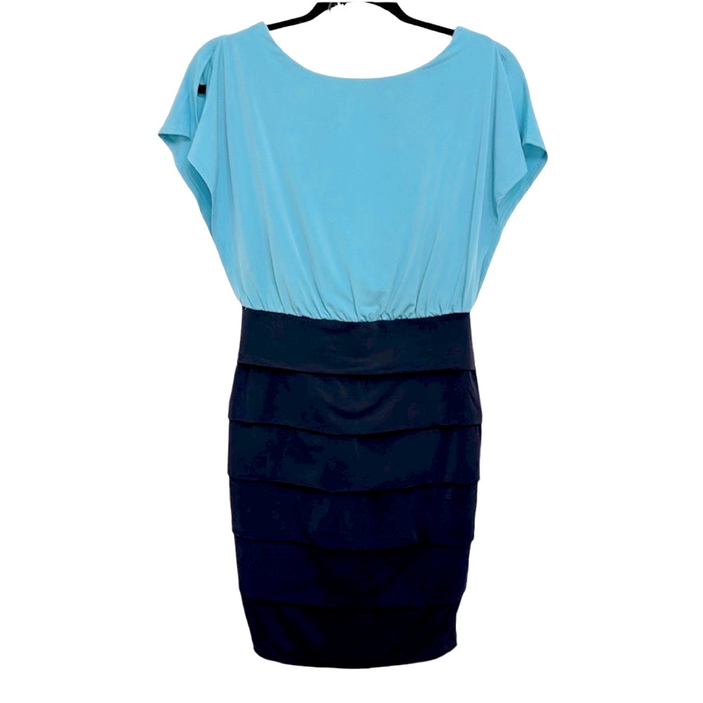 Bow Back Flutter Sleeve Midi Dress with Tiered Ruffle Skirt NWOT